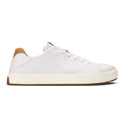 OluKai Lae‘ahi Lī ‘Ili Men's Leather Sneakers - Bright White