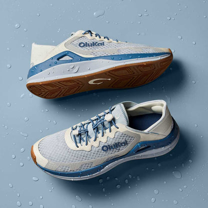 OluKai ‘Ahi Men’s Water Boat Shoes - Blue Pearl / White Sand