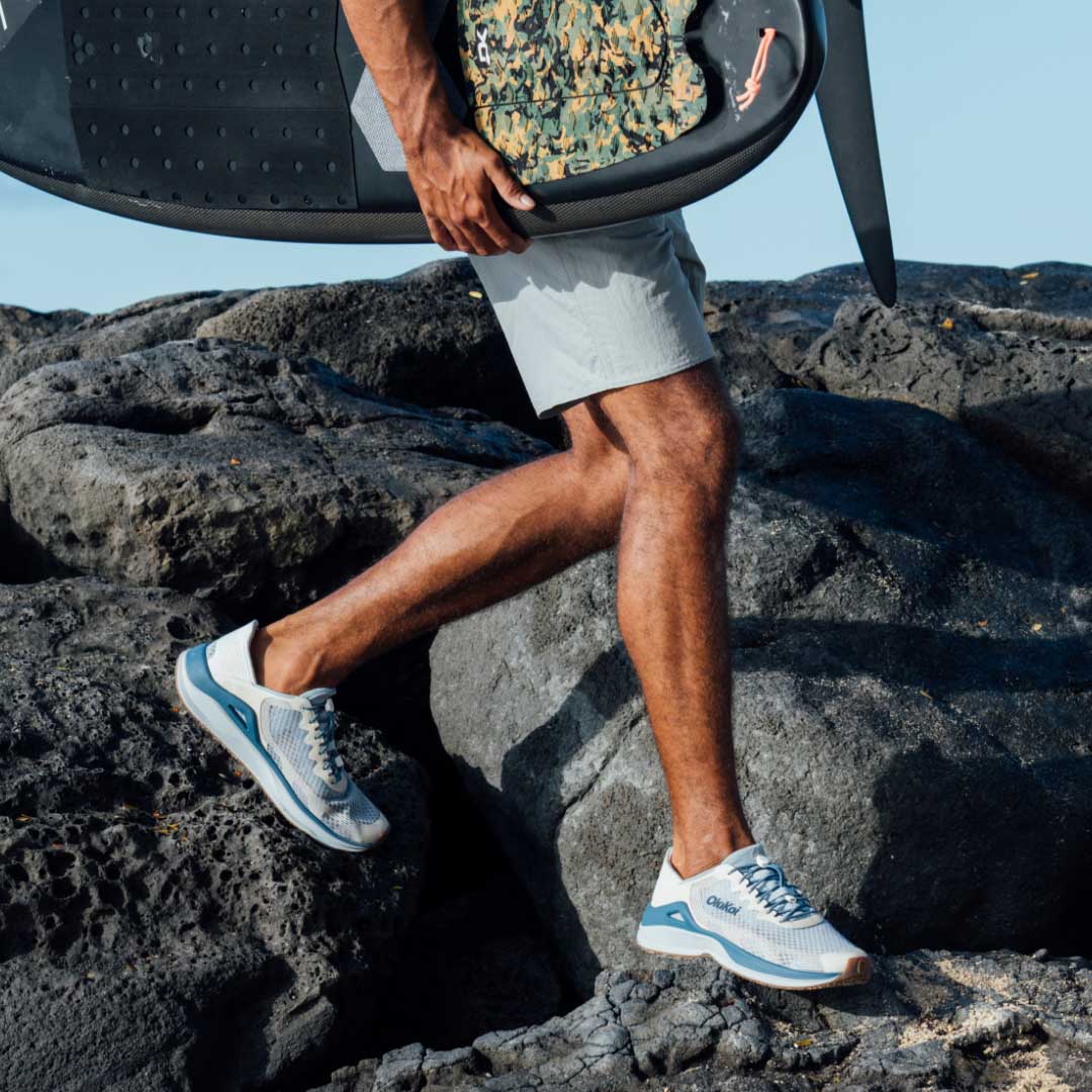 OluKai ‘Ahi Men’s Water Boat Shoes - Blue Pearl / White Sand