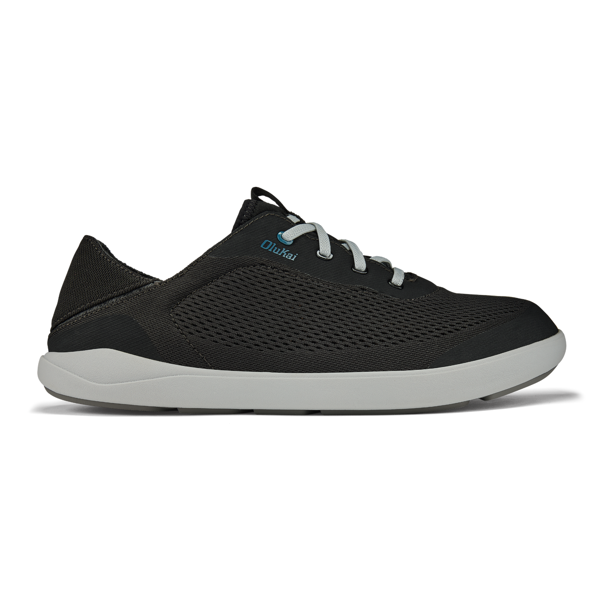 OluKai Moku Pae Men's Boat Shoes - Black / Blue Coral