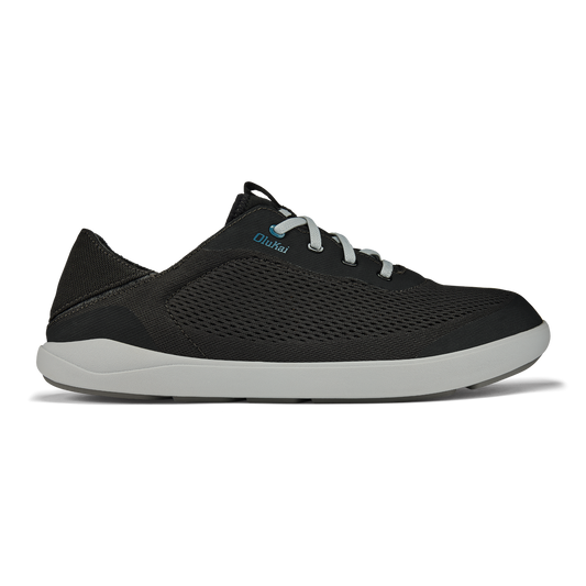 OluKai Moku Pae Men's Boat Shoes - Black / Blue Coral