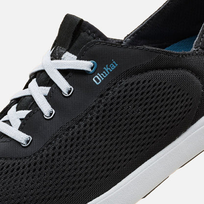 OluKai Moku Pae Men's Boat Shoes - Black / Blue Coral