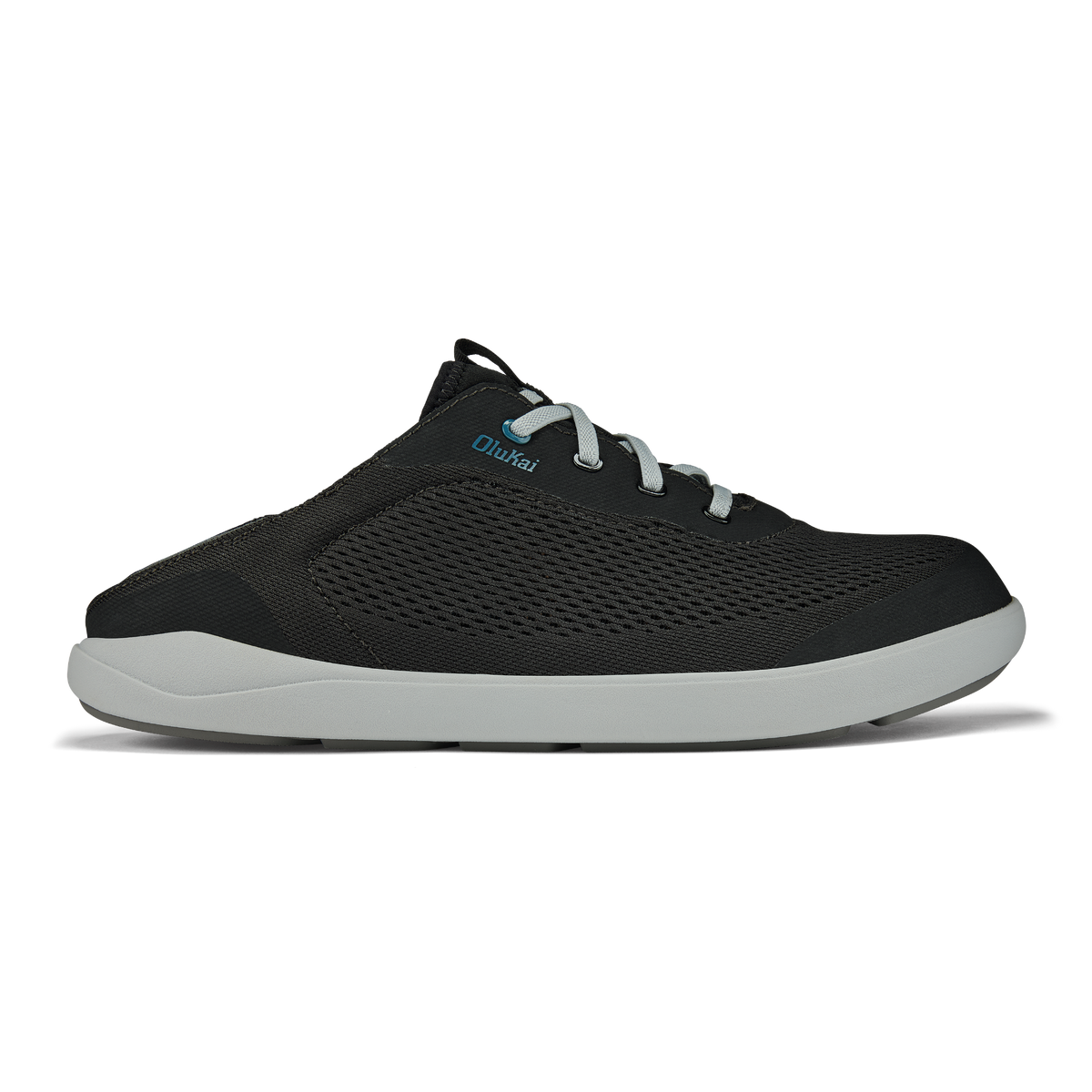 OluKai Moku Pae Men's Boat Shoes - Black / Blue Coral