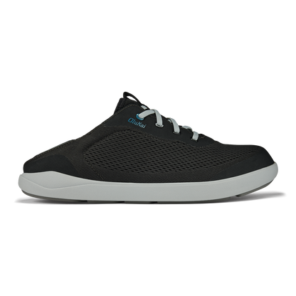 OluKai Moku Pae Men's Boat Shoes - Black / Blue Coral