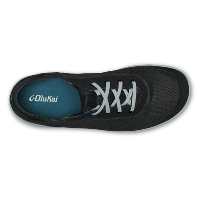 OluKai Moku Pae Men's Boat Shoes - Black / Blue Coral