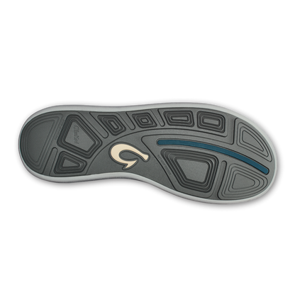 OluKai Moku Pae Men's Boat Shoes - Black / Blue Coral