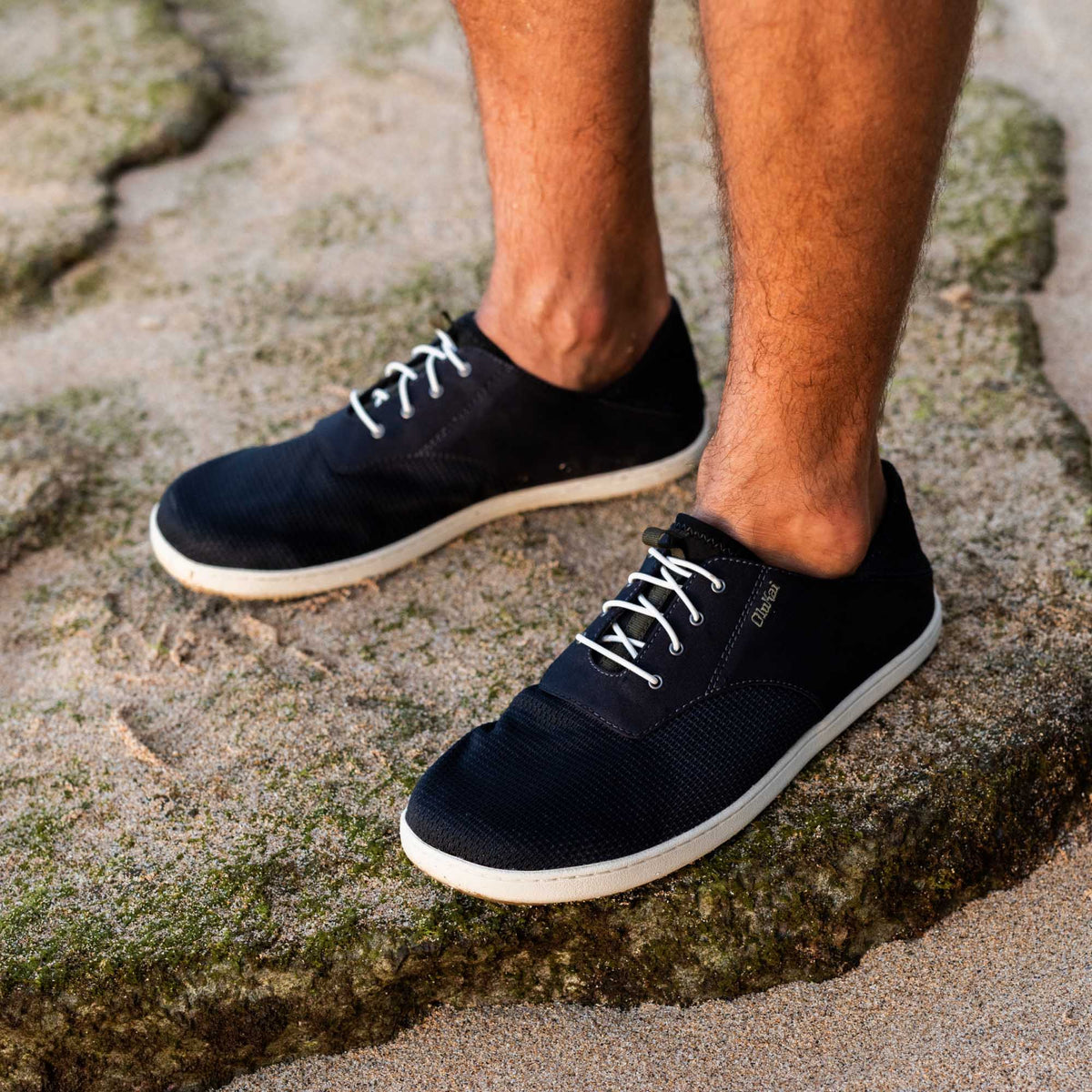 OluKai Nohea Moku Men's Boat Shoes - Black