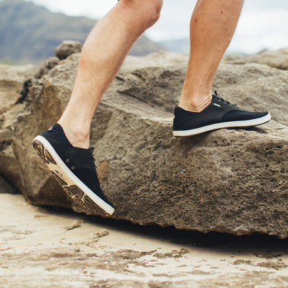 OluKai Nohea Moku Men's Boat Shoes - Black