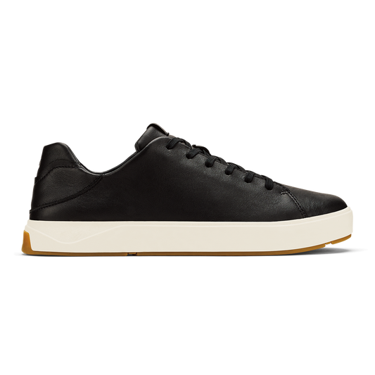 OluKai Lae‘ahi Lī ‘Ili Men's Leather Sneakers - Onyx