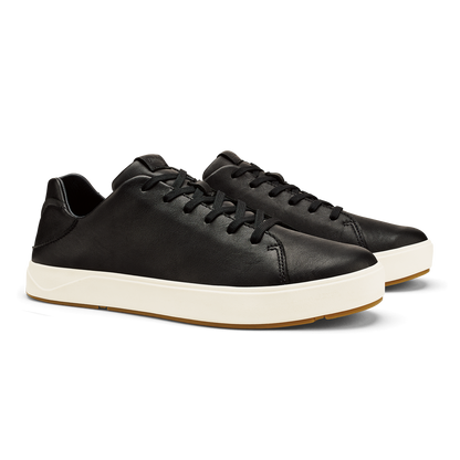 OluKai Lae‘ahi Lī ‘Ili Men's Leather Sneakers - Onyx
