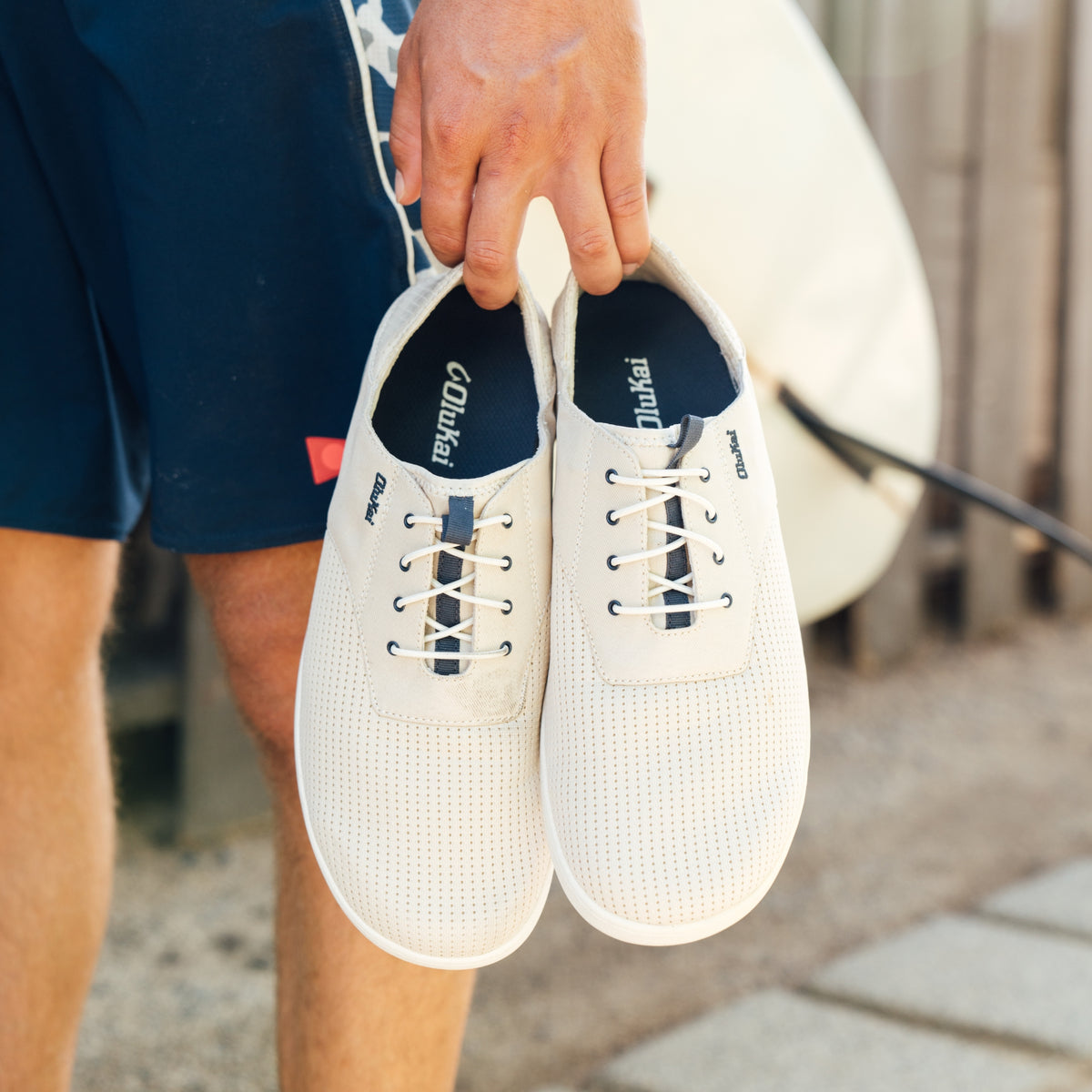 OluKai Nohea Moku Men's Boat Shoes - Tapa