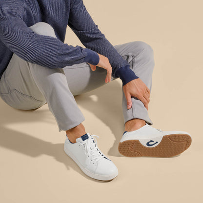 OluKai Lae‘ahi Lī ‘Ili Men's Sneakers - Bright White / Trench Blue