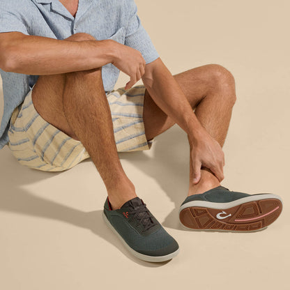 OluKai Moku Pae Men's Boat Shoes - Island Salt / Koi