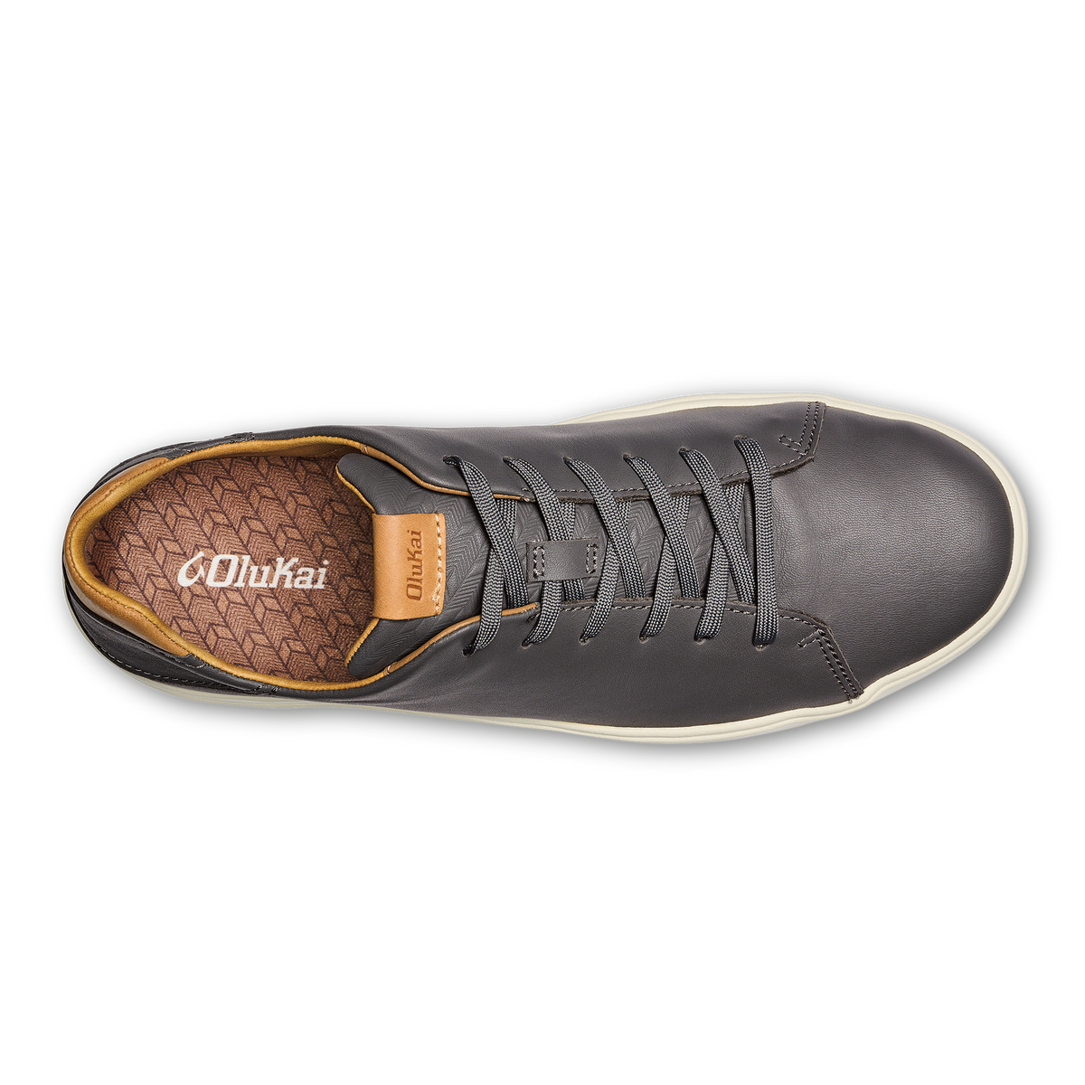 OluKai Lae‘ahi Lī ‘Ili Men's Leather Sneakers - Stone