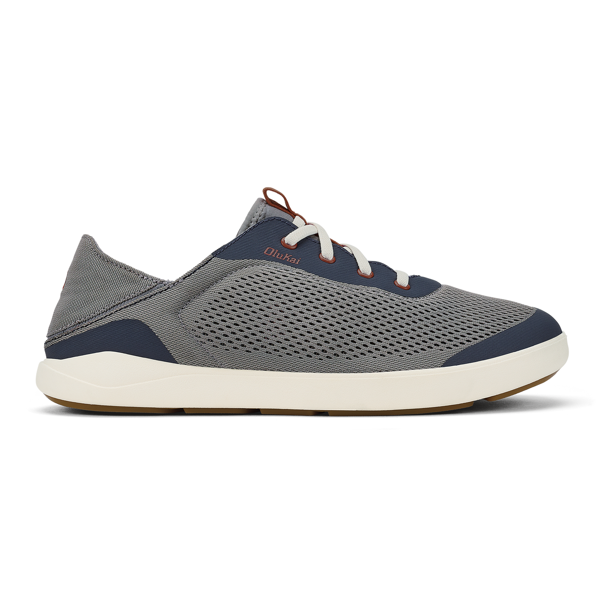OluKai Moku Pae Men's Boat Shoes - Ash / Trench Blue