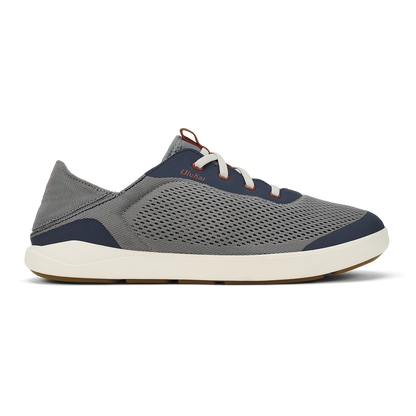OluKai Moku Pae Men's Boat Shoes - Ash / Trench Blue