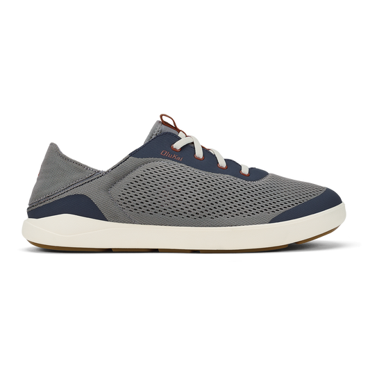 OluKai Moku Pae Men's Boat Shoes - Ash / Trench Blue