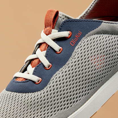 OluKai Moku Pae Men's Boat Shoes - Ash / Trench Blue