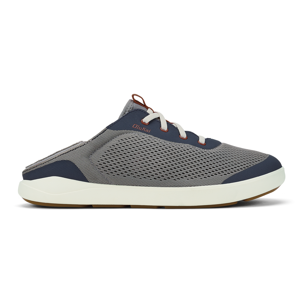 OluKai Moku Pae Men's Boat Shoes - Ash / Trench Blue