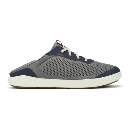 OluKai Moku Pae Men's Boat Shoes - Ash / Trench Blue