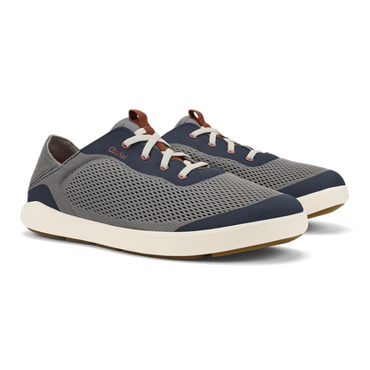OluKai Moku Pae Men's Boat Shoes - Ash / Trench Blue
