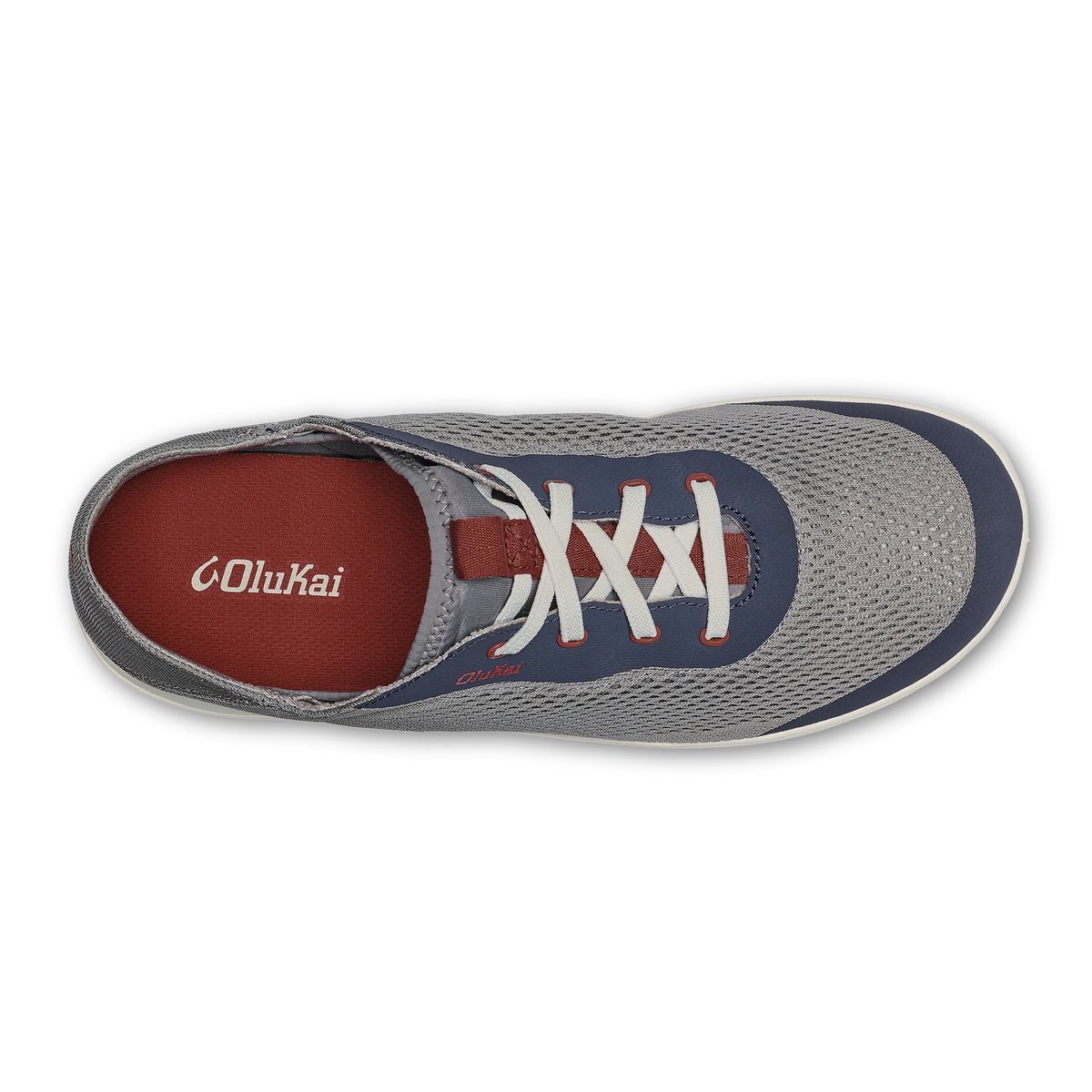 OluKai Moku Pae Men's Boat Shoes - Ash / Trench Blue