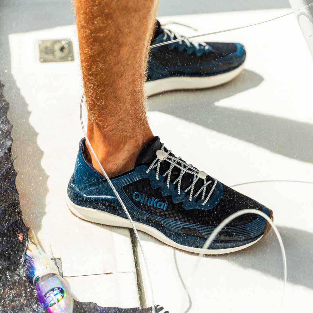 OluKai ‘Ahi Men’s Water Boat Shoes - Mood Indigo / Coastal Blue