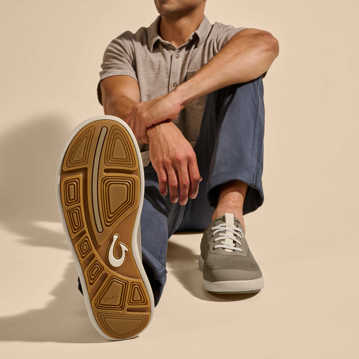 OluKai Moku Pae Men's Boat Shoes - Clay / Tapa