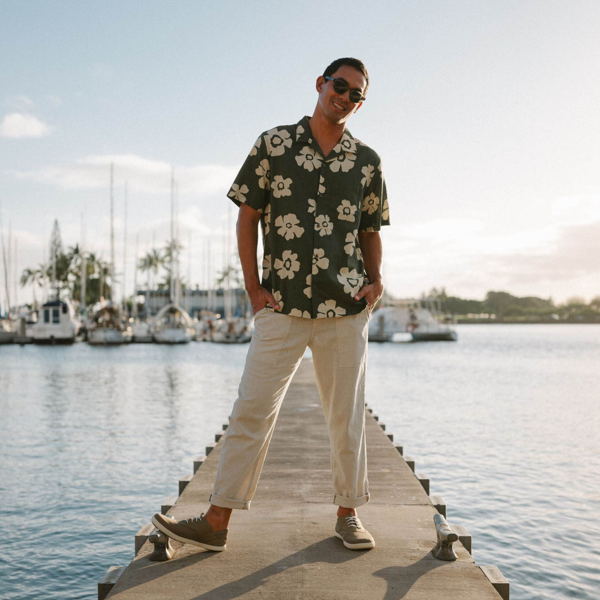 OluKai Nohea Moku Men's Boat Shoes - Tapa