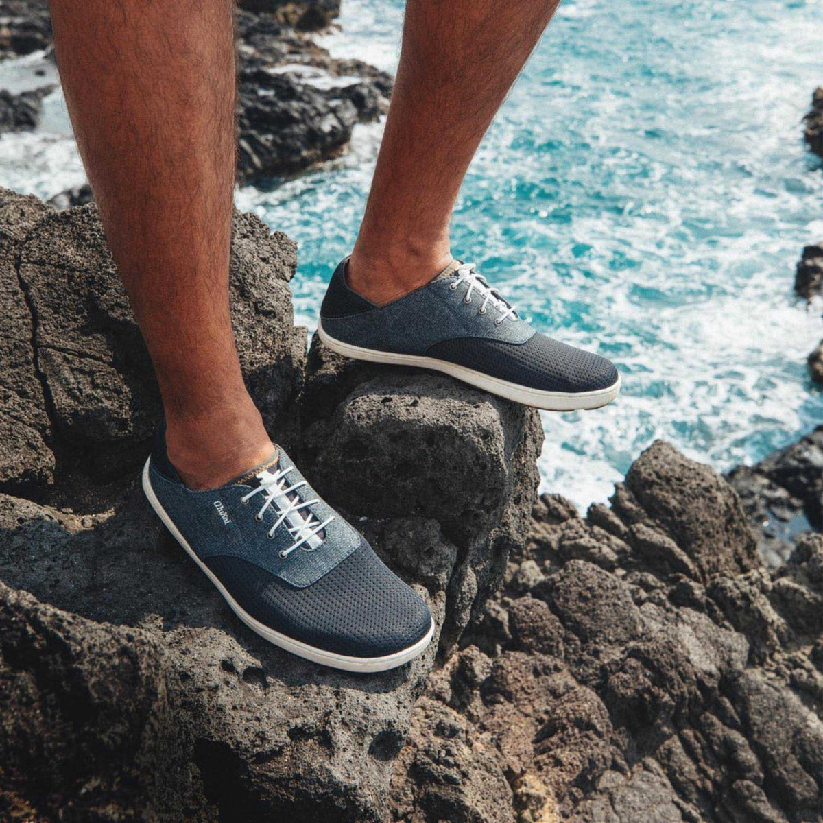 OluKai Nohea Moku Men's Boat Shoes - Dark Shadow