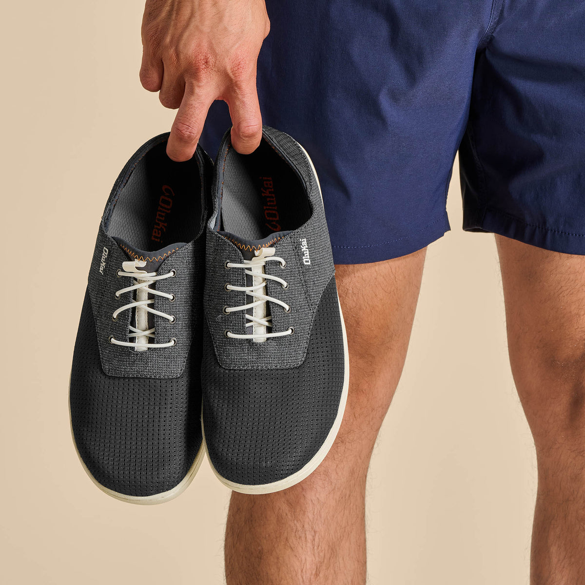 OluKai Nohea Moku Men's Boat Shoes - Dark Shadow
