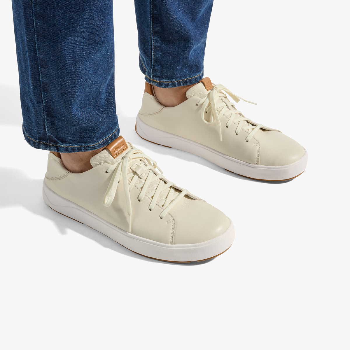OluKai Lae‘ahi Lī ‘Ili Men's Leather Sneakers - Tapa