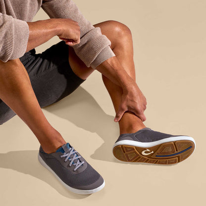 OluKai Moku Pae Men's Boat Shoes - Pavement / Vintage Blue