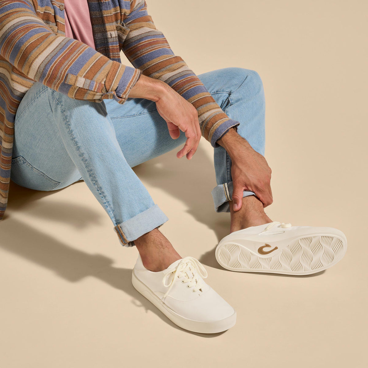 OluKai Tradewind Men’s Breathable Sneakers - Off White