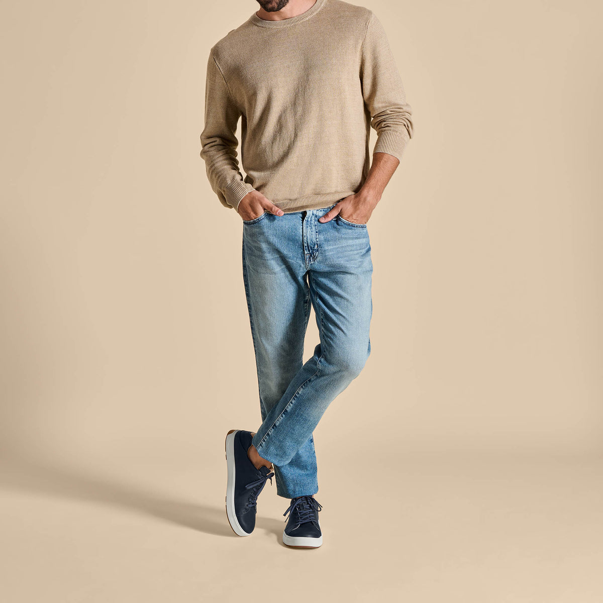 OluKai Lae‘ahi Lī ‘Ili Men's Leather Sneakers - Trench Blue