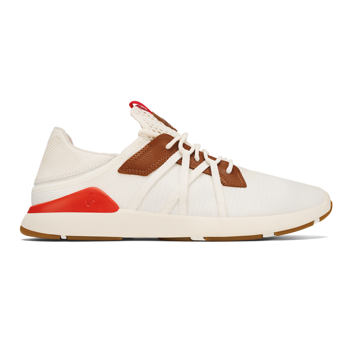 OluKai Mio Lī Men's Athletic Shoes - Bright White / Red Lava