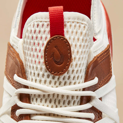 OluKai Mio Lī Men's Athletic Shoes - Bright White / Red Lava