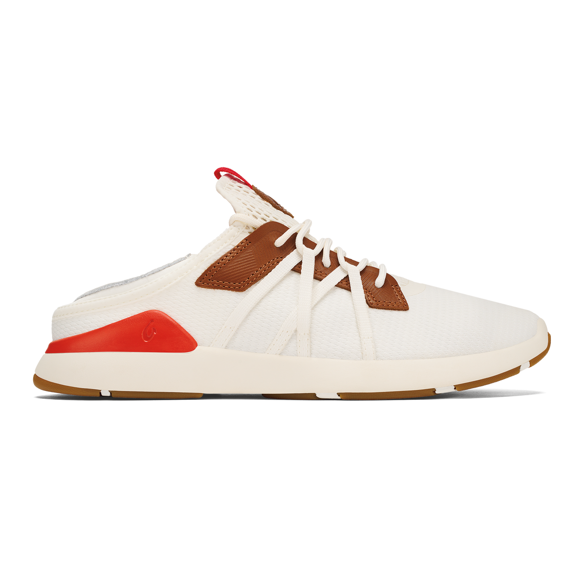 OluKai Mio Lī Men's Athletic Shoes - Bright White / Red Lava