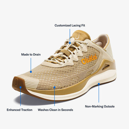 OluKai ‘Ahi Men’s Water Boat Shoes - Tan / Tapa