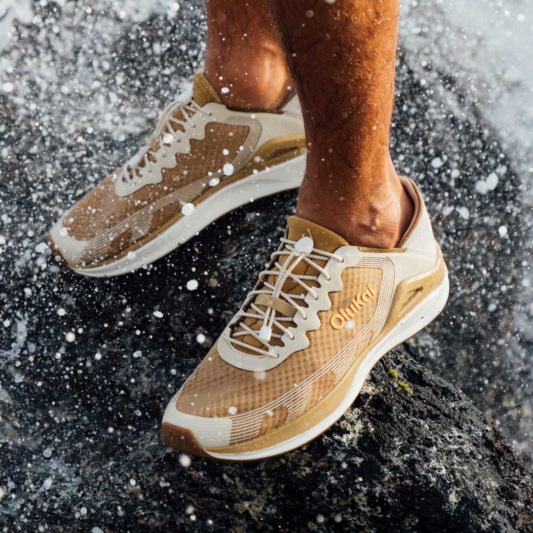 OluKai ‘Ahi Men’s Water Boat Shoes - Tan / Tapa