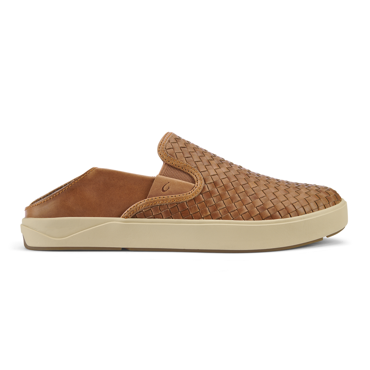 OluKai Lae‘ahi Lauhala Men's Leather Slip-On Sneakers - Fox