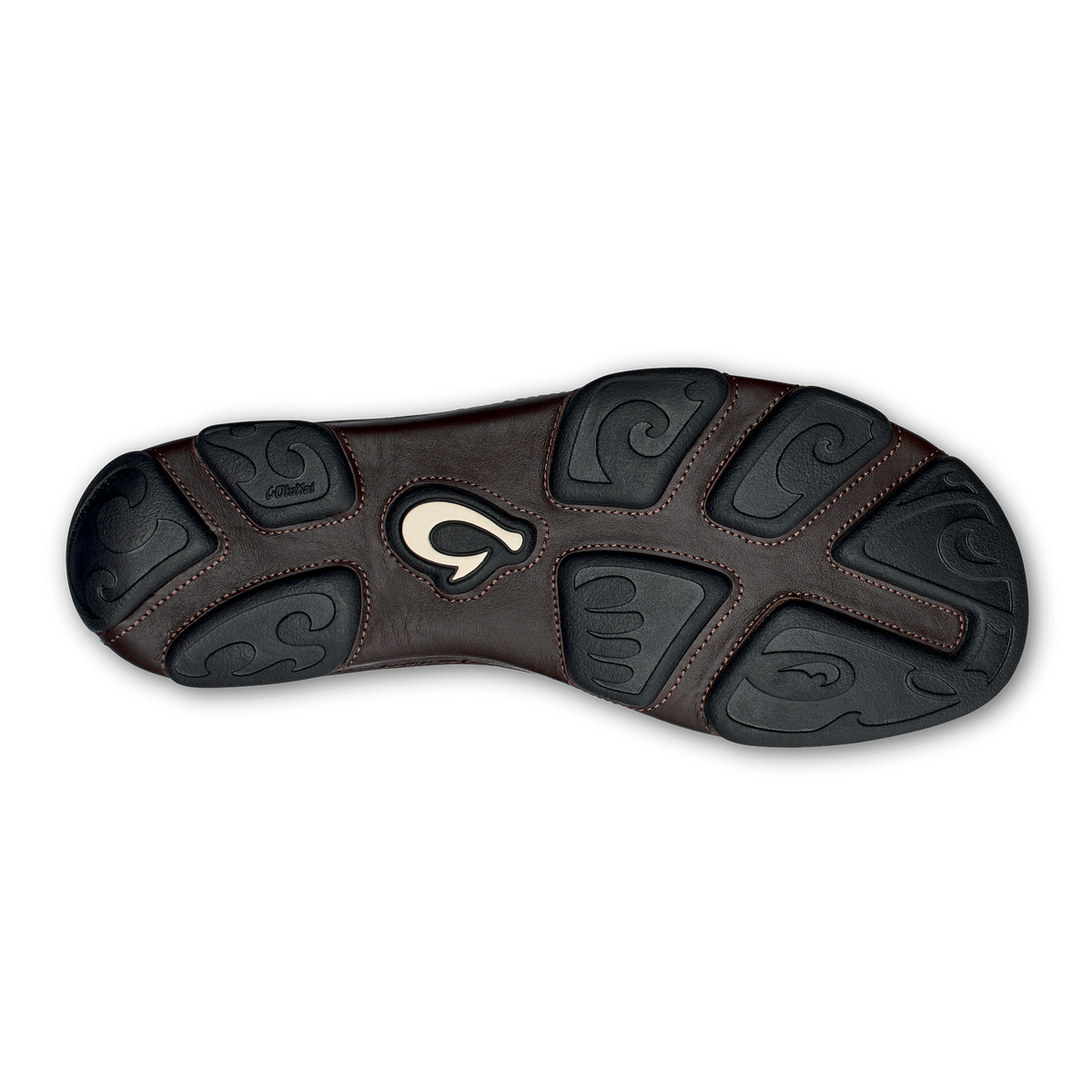 OluKai Moloā Men's Leather Slip On Shoes - Dark Wood / Dark Java