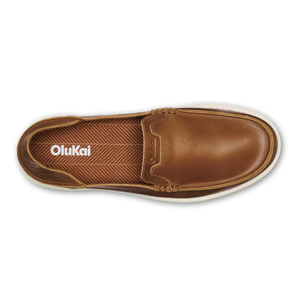 OluKai Kākaha Nia Men‘s Leather Slip-On Shoes - Fox