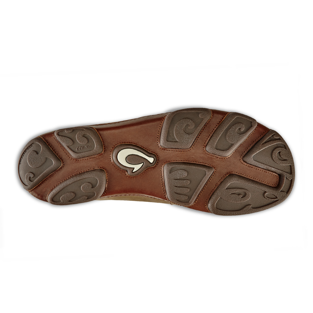 OluKai Moloā Men's Leather Slip On Shoes - Ray / Toffee