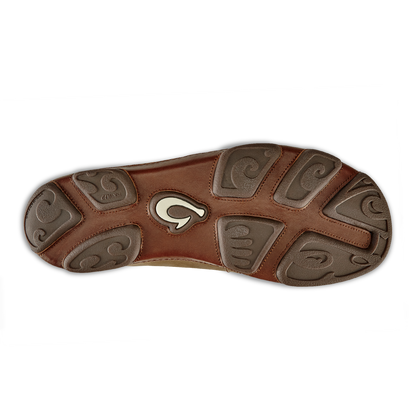 OluKai Moloā Men's Leather Slip On Shoes - Ray / Toffee