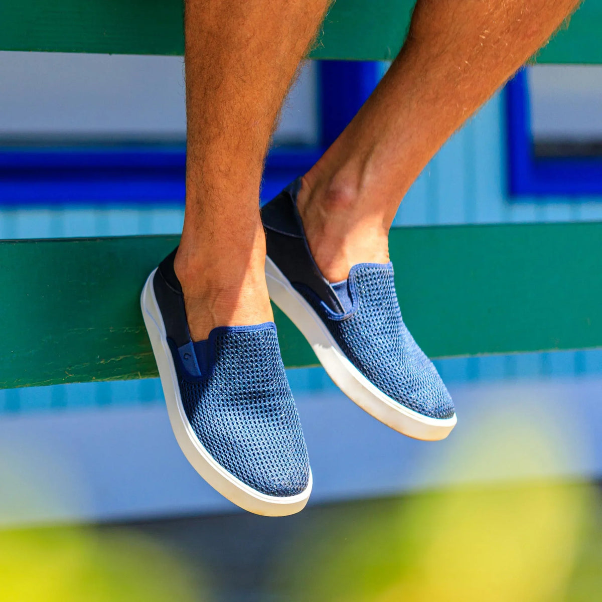OluKai Lae‘ahi Men's Slip-On Sneakers - Blue Depth