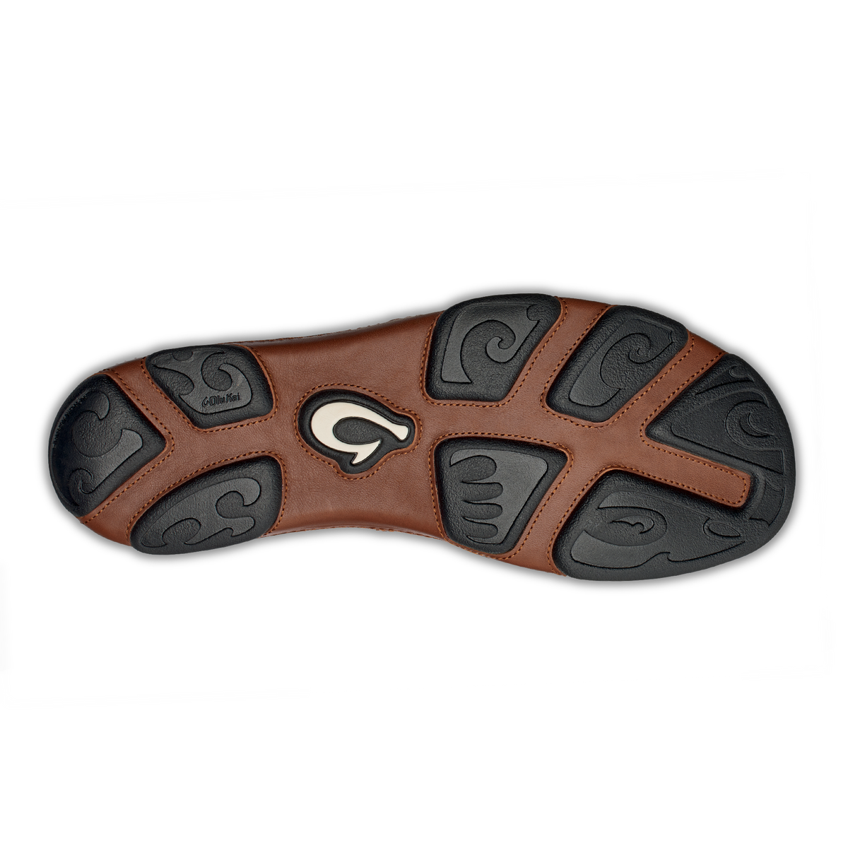 OluKai Moloā Men's Leather Slip On Shoes - Black / Toffee