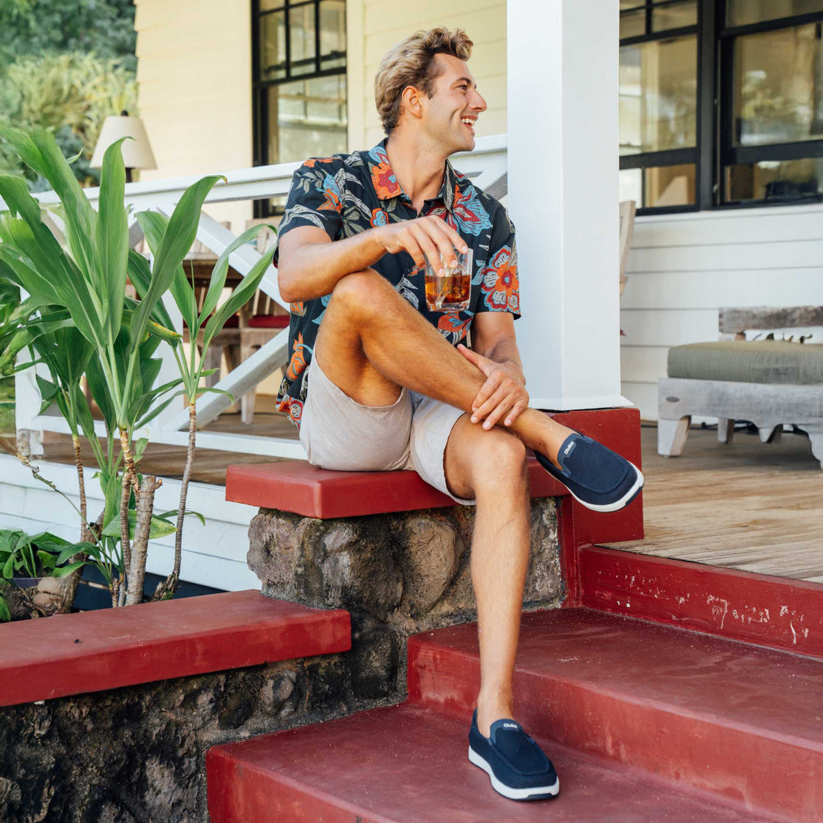 OluKai Kākaha Mesh Men‘s Slip-On Shoes - Navy