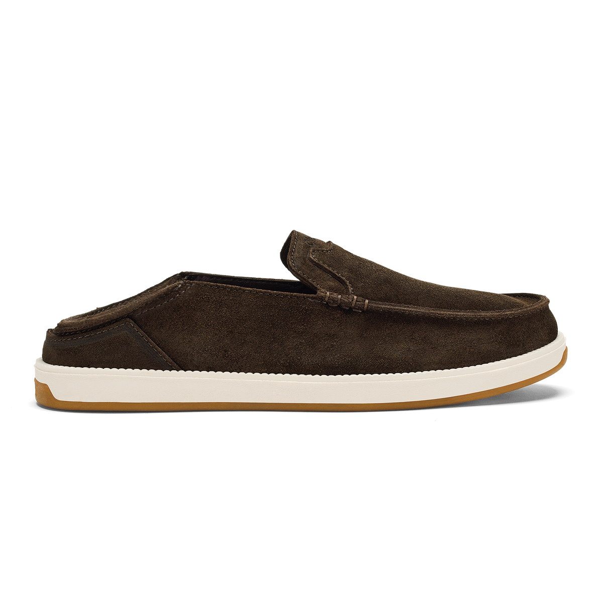 OluKai Kākaha Nia Men‘s Suede Slip-On Shoes - Dark Wood