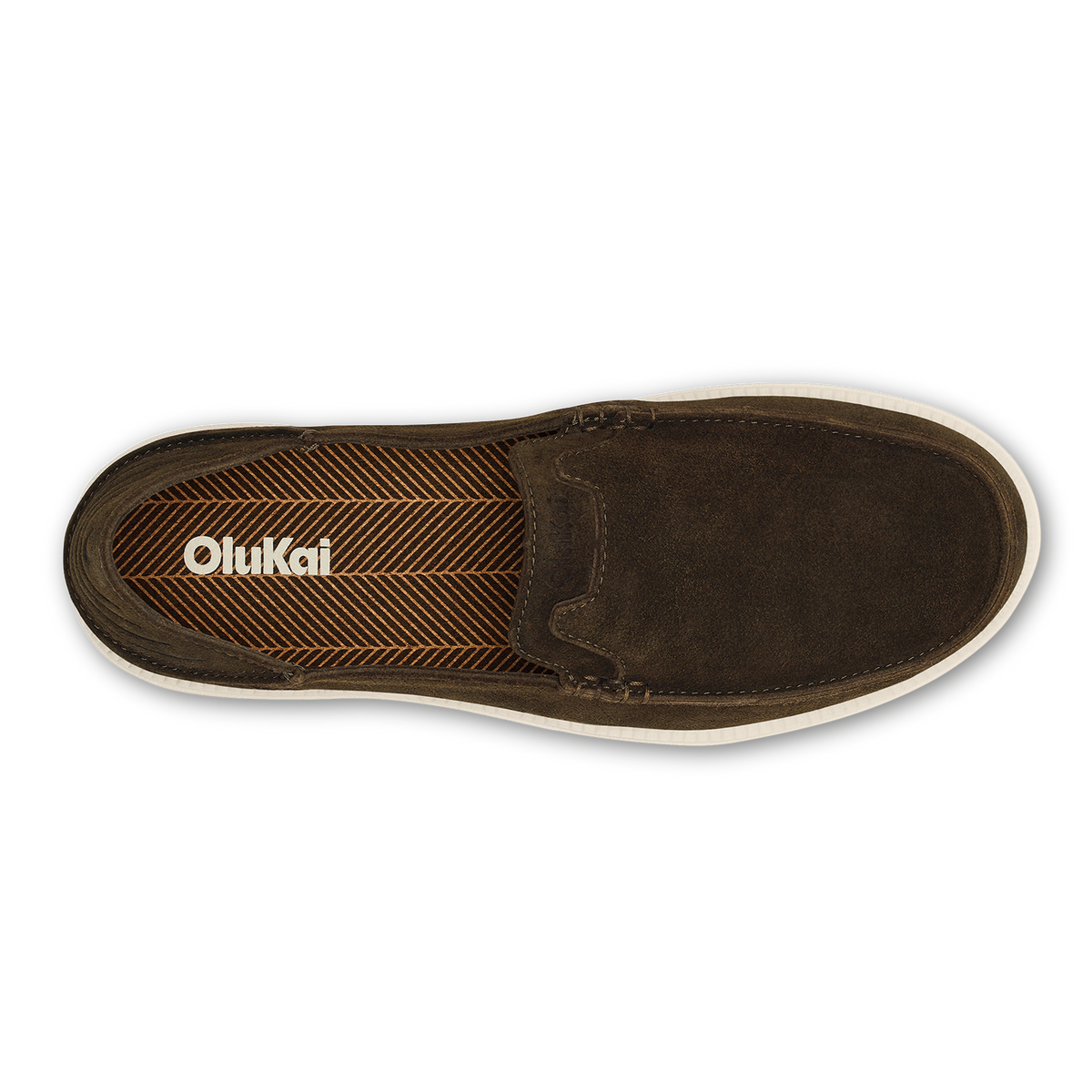 OluKai Kākaha Nia Men‘s Suede Slip-On Shoes - Dark Wood